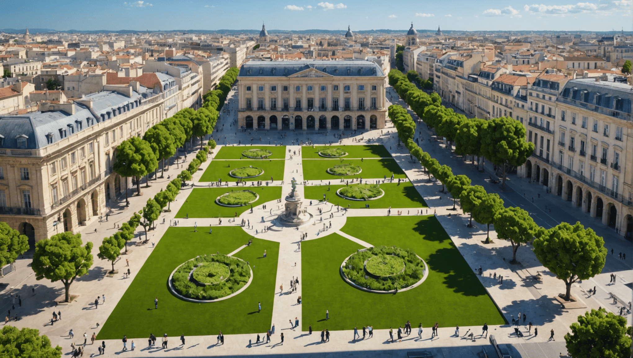 découvrez la métamorphose de la place jean giono à montpellier en un superbe espace vert, une transformation à couper le souffle !