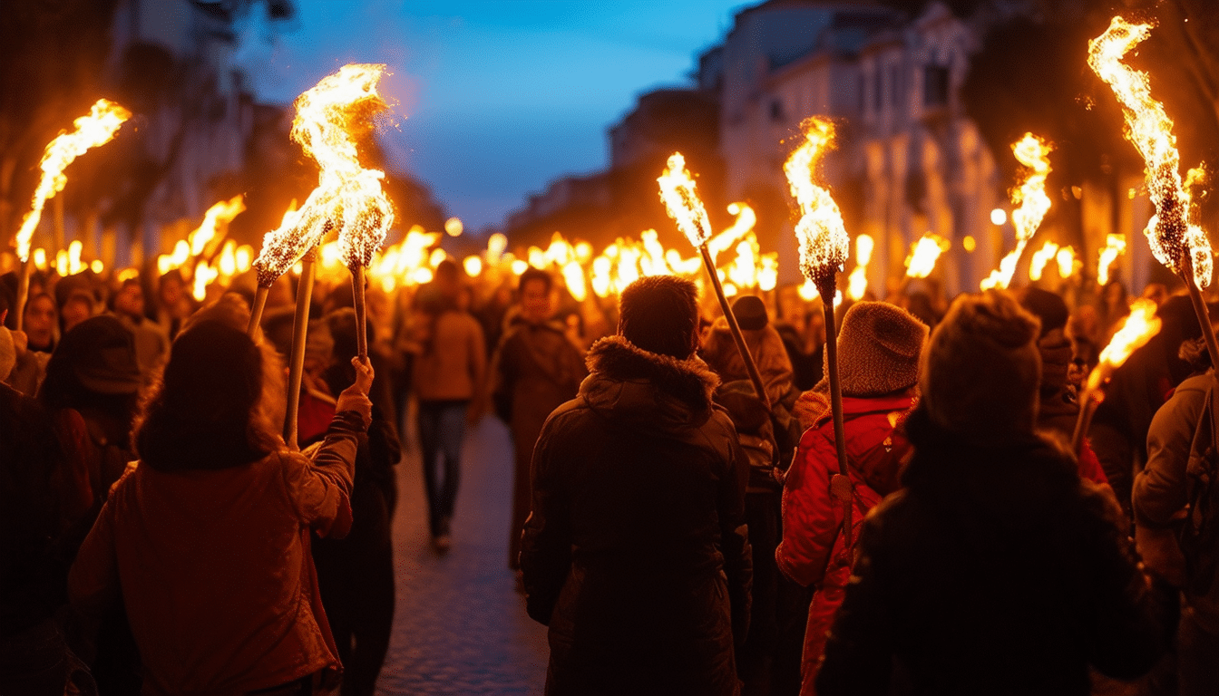 découvrez les images époustouflantes de cette incroyable retraite aux flambeaux à montpellier, où un nombre incroyable de personnes ont participé !
