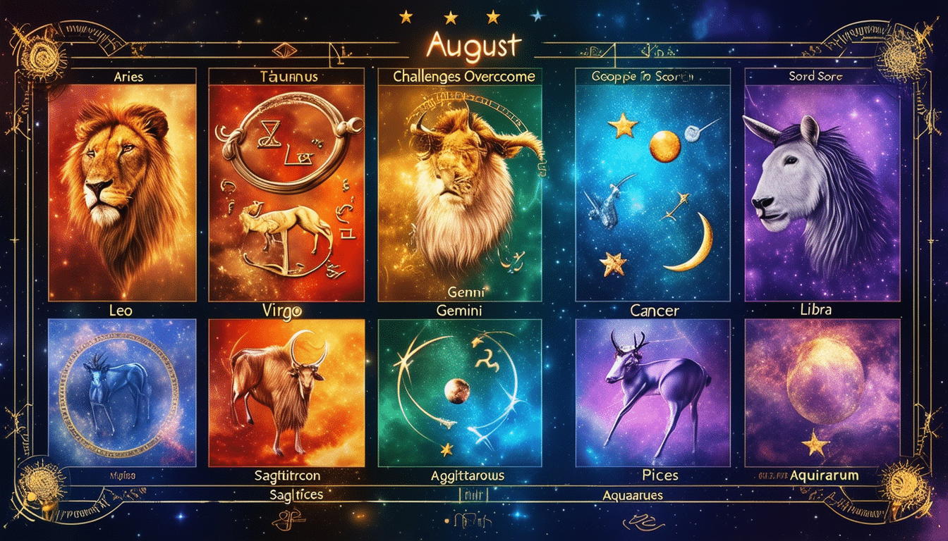 découvrez ce que le mois d'août réserve à chaque signe astrologique ! notre horoscope vous guide à travers les défis à relever, les opportunités à saisir et les conseils pour naviguer au mieux dans les énergies du moment. préparez-vous à affronter vos obstacles avec confiance !