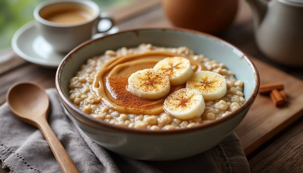 découvrez comment préparer un savoureux porridge aux flocons d'avoine, enrichi de banane et de beurre de cacahuète. cette recette simple et rapide vous offre un petit-déjeuner nutritif et réconfortant pour bien commencer la journée.