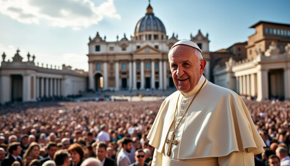 le pape françois adresse ses vœux de joyeuse pâques aux fidèles lors d'une apparition au vatican, surmontant des problèmes de santé. un message d'espoir et de résilience dans la foi.