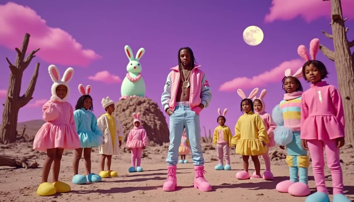 découvrez la nouvelle chanson d'a$ap rocky, célébrant pâques dans un style festif ! ne manquez pas cette performance unique où il apparaît déguisé en lapin. plongez dans l'ambiance joyeuse de ces célébrations !