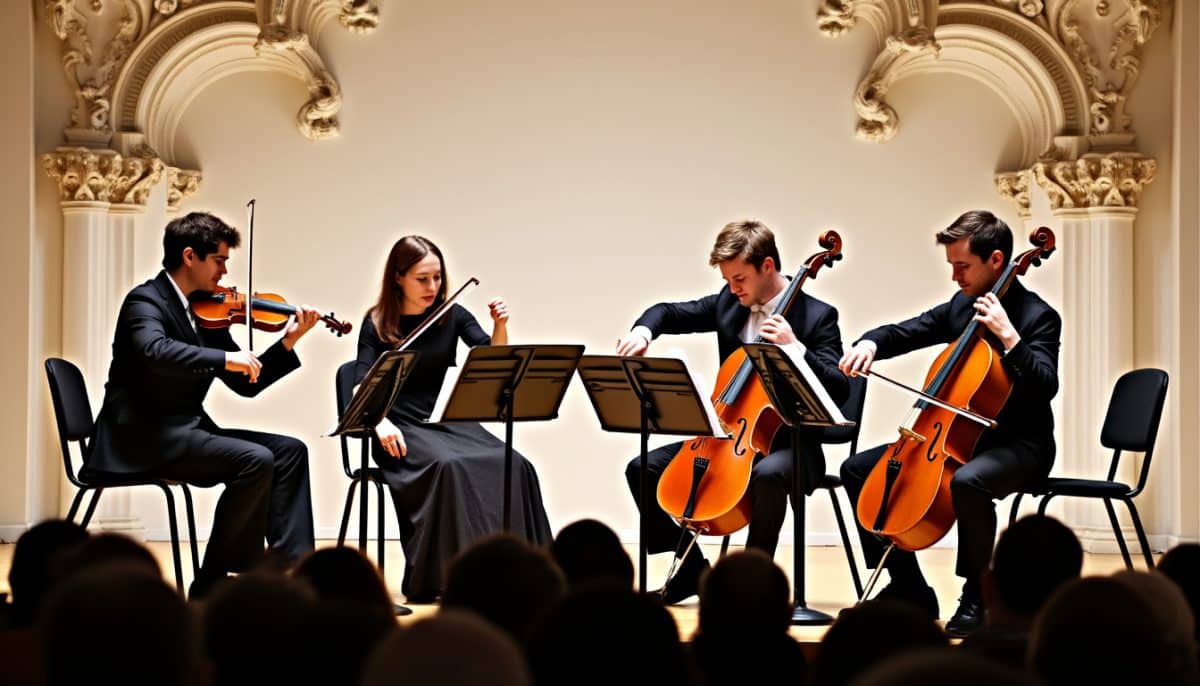 découvrez un voyage musical captivant au festival de pâques de deauville, où le quatuor hermès et le talentueux pianiste adam laloum s'unissent pour créer des sonorités envoûtantes et touchantes. un concert à ne pas manquer pour les amateurs de musique classique.