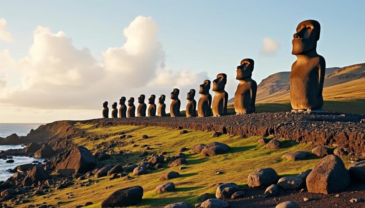 plongez dans le mystère de l'île de pâques avec notre documentaire captivant. découvrez les secrets des géants de pierre, leur histoire fascinante et les énigmes qui entourent cette île reculée. une exploration inédite vous attend !