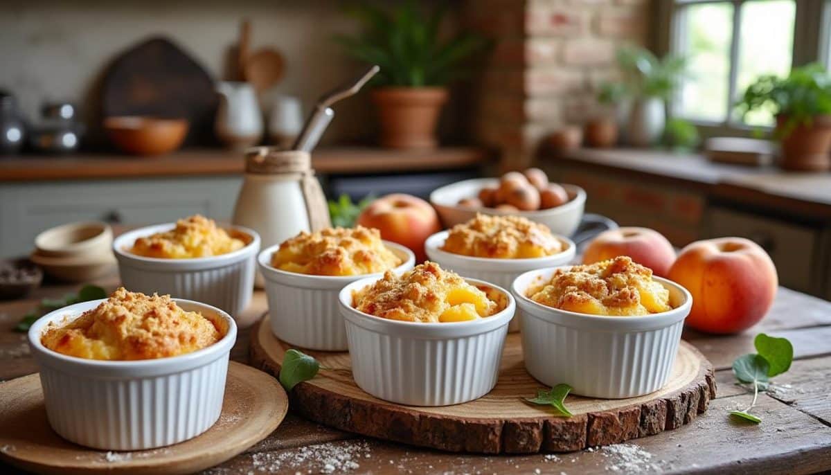 découvrez nos deux secrets pour réaliser un délicieux crumble pêche, un dessert doré et irrésistible. parfaitement croustillant à l'extérieur et savoureux à l'intérieur, ce gâteau fruité est idéal pour sublimer vos repas. testez cette recette simple et gourmande qui ravira vos convives !
