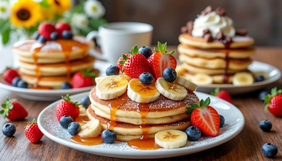 découvrez 3 délicieuses idées de pancakes moelleux pour un brunch réussi. faciles à préparer, ces recettes savoureuses raviront vos invités et feront de votre repas un moment inoubliable. ne manquez pas nos astuces pour des pancakes parfaits !