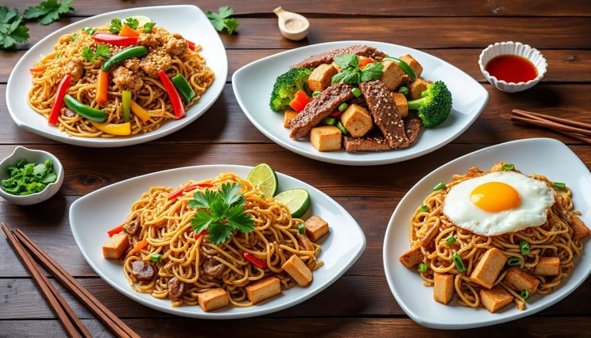 découvrez 4 idées savoureuses de nouilles sautées au wok, prêtes en un rien de temps ! parfaites pour un repas rapide et délicieux, ces recettes allient simplicité et plaisir. ne manquez pas ces inspirations qui raviront les papilles de toute la famille !