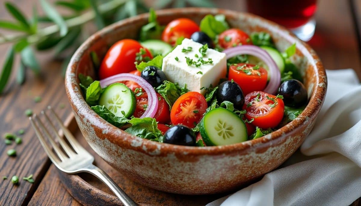 découvrez nos 5 délicieuses recettes de salade grecque agrémentées de feta, idéales pour un repas frais et savoureux. parfaites pour les chaudes journées d'été ou pour accompagner vos plats préférés !