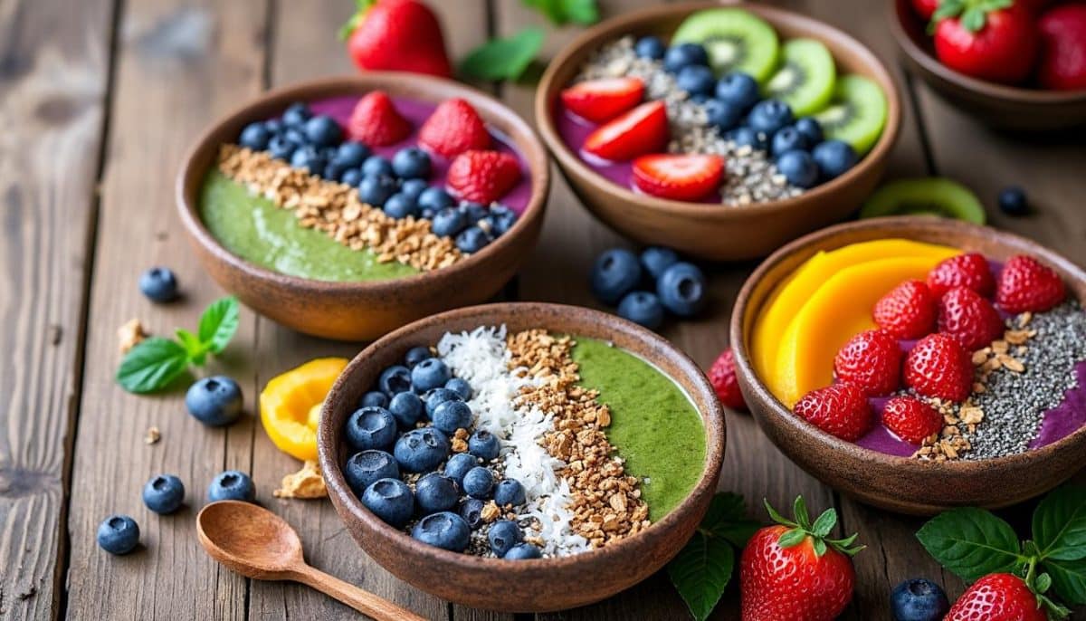 découvrez nos 5 délicieuses recettes de smoothie bowl pour un petit-déjeuner vitaminé et énergisant. parfaites pour bien commencer la journée, ces recettes allient saveurs, couleurs et bienfaits santé. faites le plein de vitamines avec nos idées créatives et nourrissantes !
