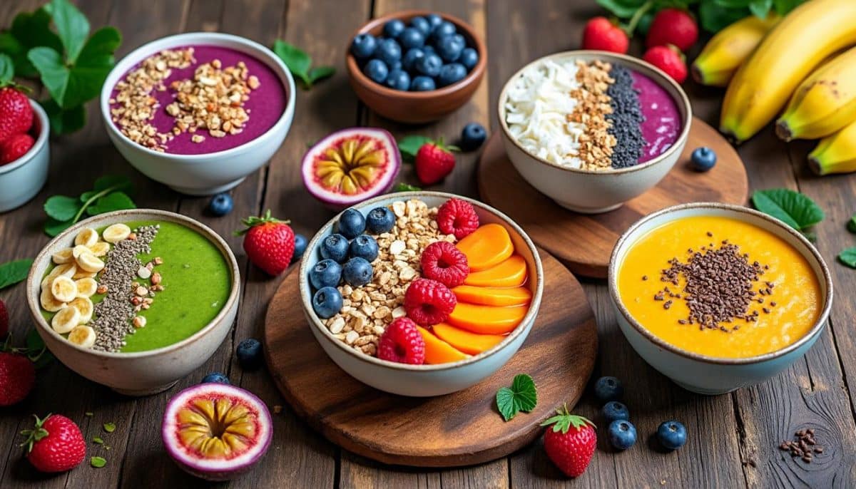 découvrez nos 5 délicieuses recettes de smoothie bowl, idéales pour un petit-déjeuner vitaminé et plein d'énergie ! gagnez en vitalité avec ces mélanges de fruits frais et ingrédients healthy, parfaits pour bien commencer la journée.