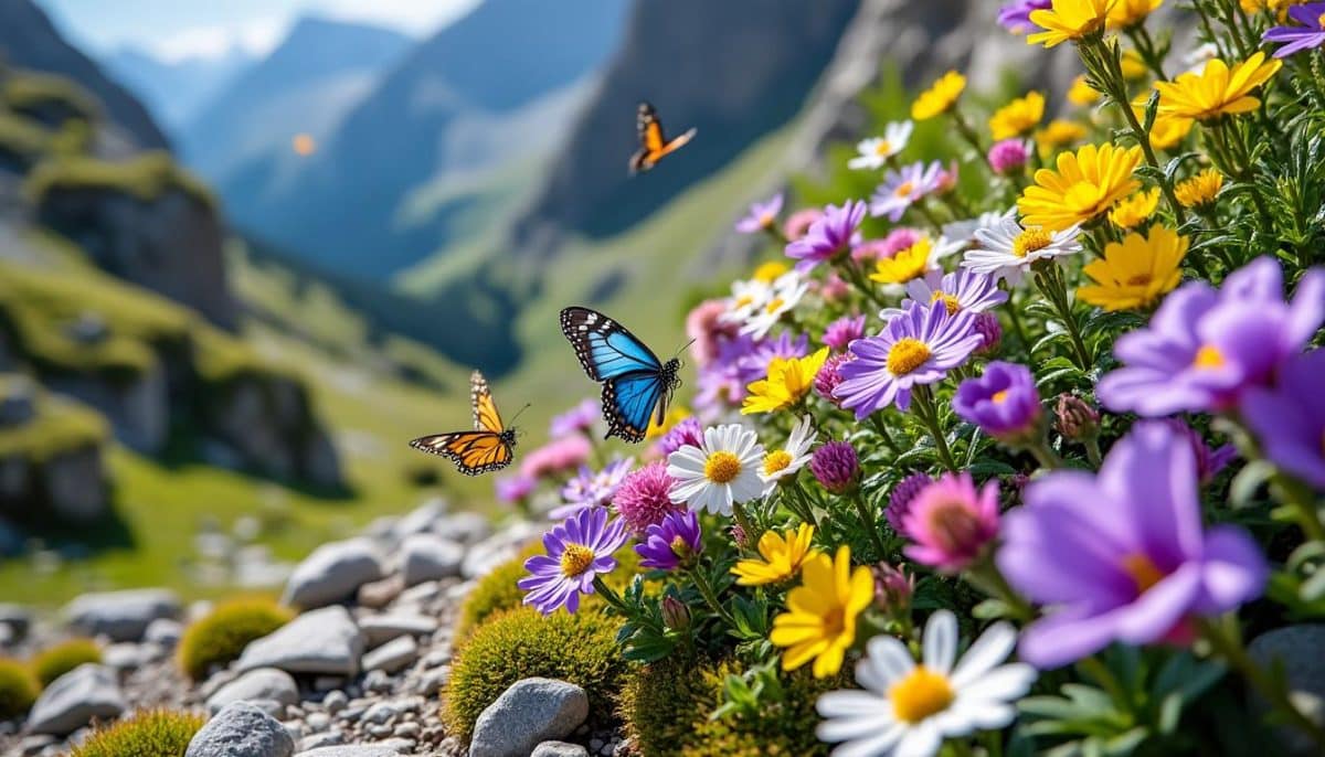 découvrez notre rocaille alpine, un espace naturel captivant qui attire les papillons et nécessite aucun entretien. idéale pour embellir votre jardin sans effort, elle allie esthétisme et praticité.
