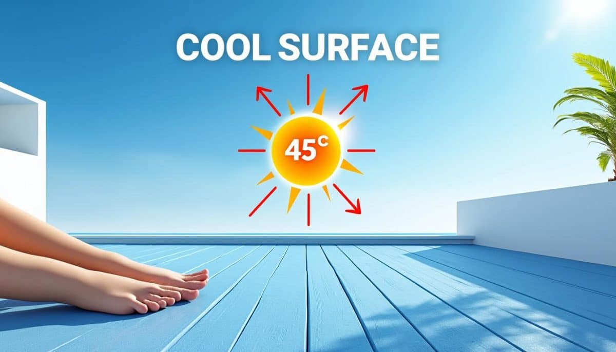 découvrez notre terrasse anti-fournaise, le revêtement innovant qui garde vos pieds au frais même par 45°c. profitez pleinement de l'été sans souffrir de la chaleur, idéale pour vos moments de détente en extérieur.