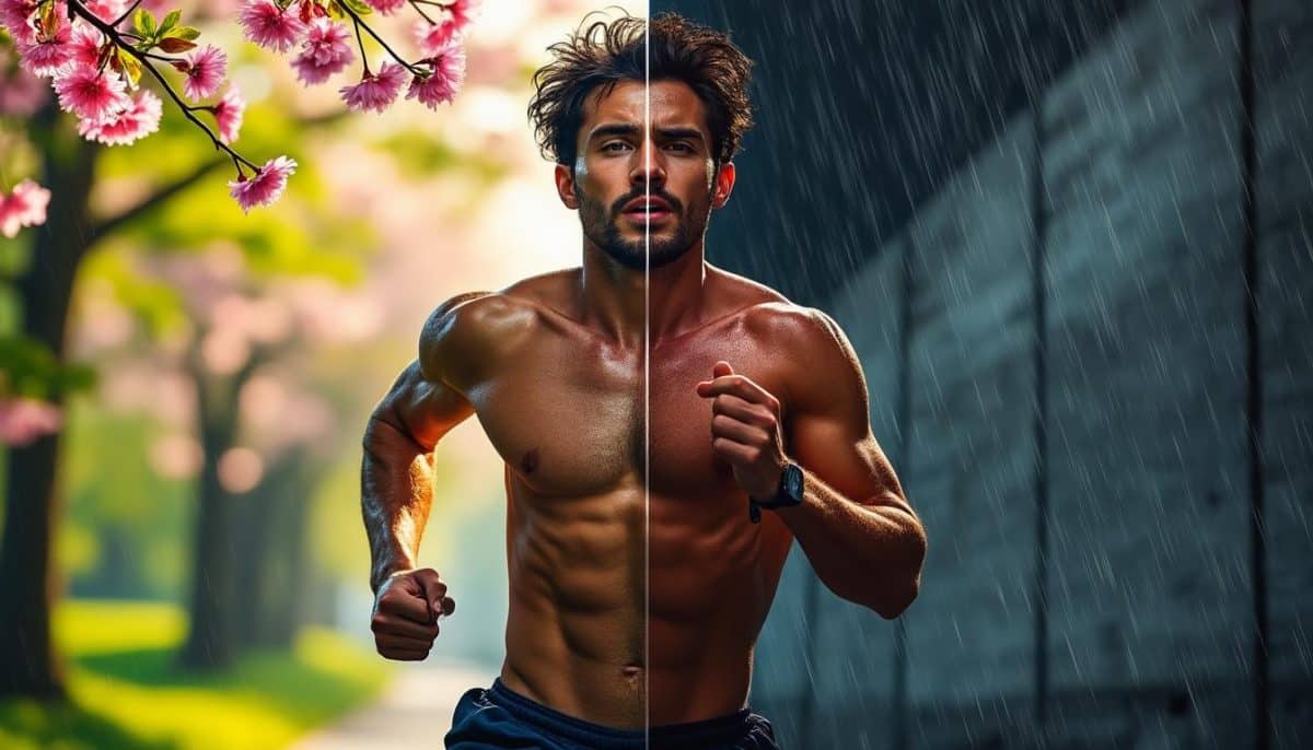 explorez la dualité du coureur, où la beauté inspirante du voyage se mêle à l'ombre persistante de la douleur, révélant une expérience intense et authentique.