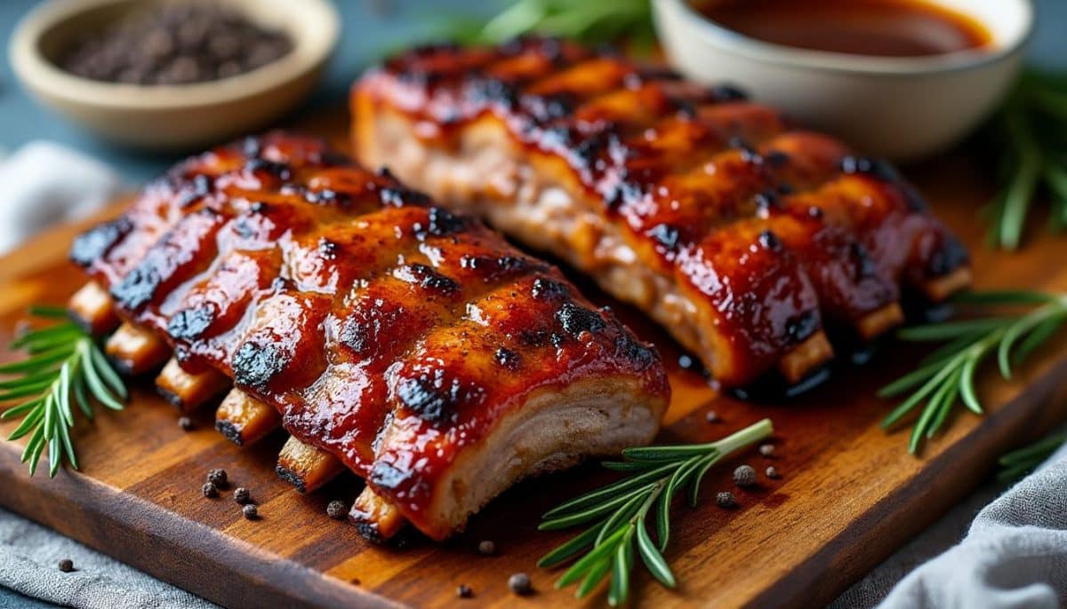 découvrez une recette rapide et savoureuse de travers de porc caramélisés au four, idéale pour un repas gourmand et facile à préparer.