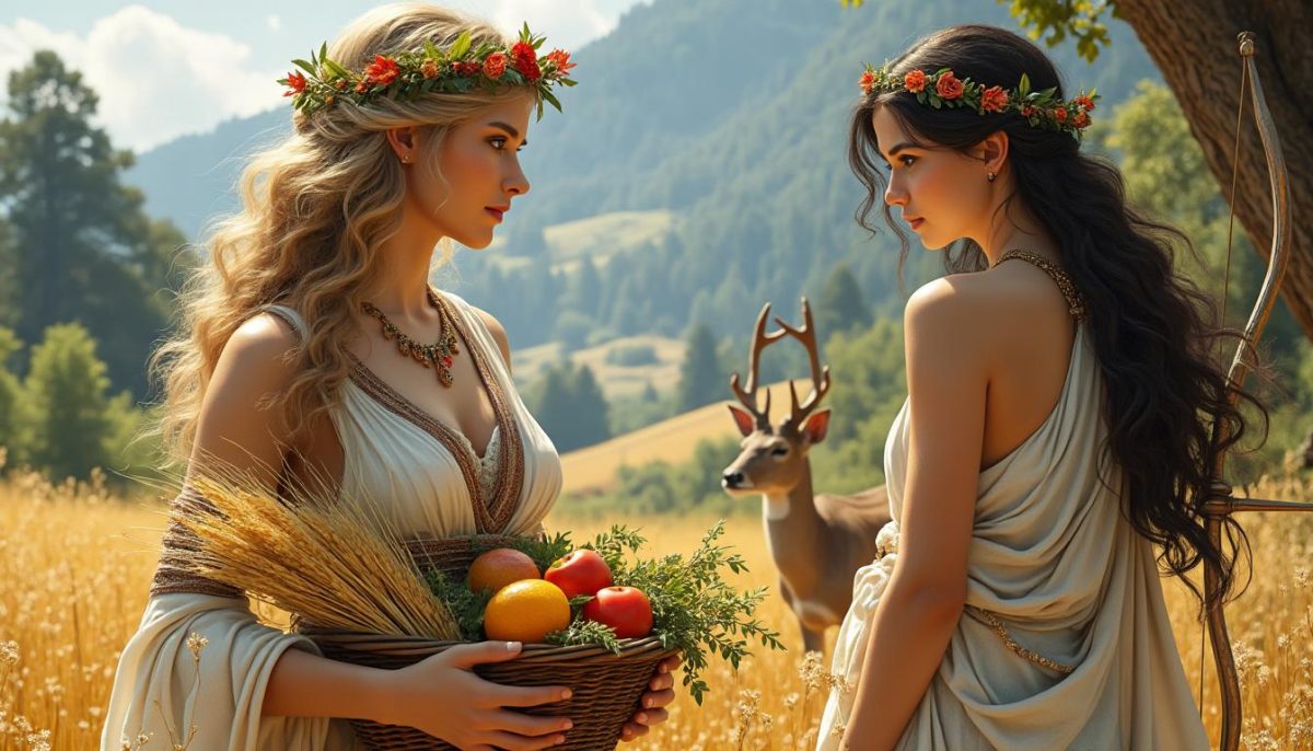 découvrez les déesses grecques déméter et artémis à travers leurs mythes, symboles et rôles dans la mythologie antique. une exploration fascinante de leurs légendes et significations.