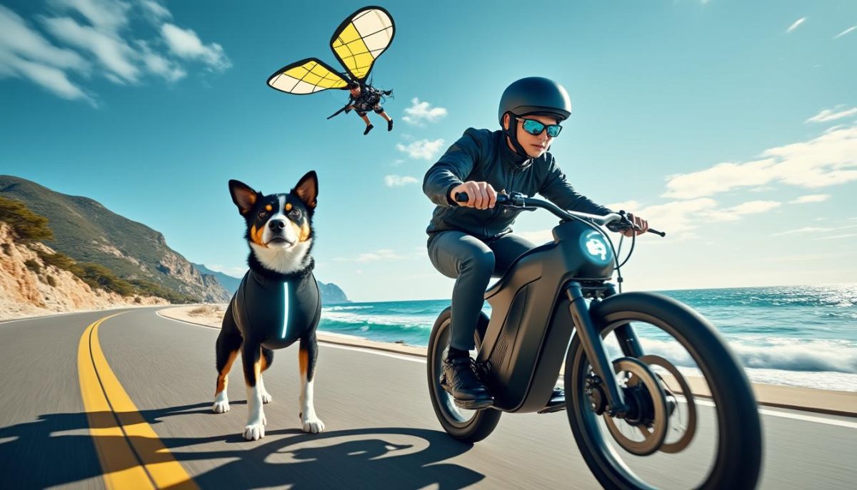 découvrez chaser, un film captivant qui allie aventures en vélo électrique, sensations sur une planche de wingfoil et technologie avec une veste innovante pour chien, pour une expérience unique et pleine d'émotions.