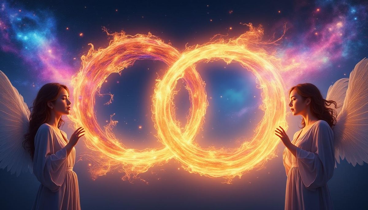 découvrez le pouvoir du chiffre mystique des flammes jumelles et laissez-vous guider par des messages d'amour et les anges pour harmoniser votre âme.