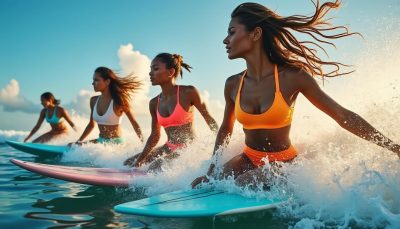 explorez le monde des surfeuses les plus élégantes et captivantes, véritables icônes de style et de passion sur les vagues.