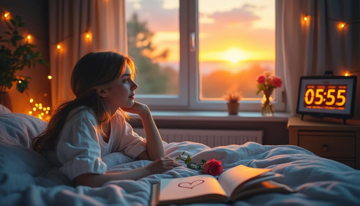 découvrez la signification de l'heure miroir 05h55 et ce qu'elle révèle aux cœurs célibataires en quête d'amour. interprétations et messages pour attirer la romance.